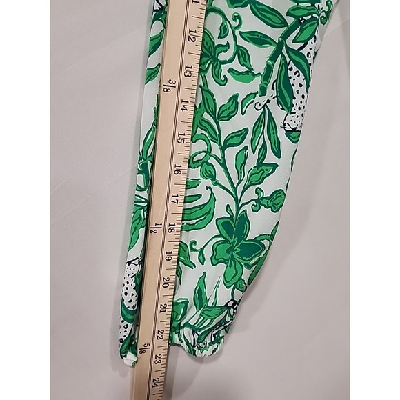 NWT Lily Pulitzer Elsa Silk Top Womens L Floral Print Leaf Green 100% Silk Tunic - Picture 11 of 13